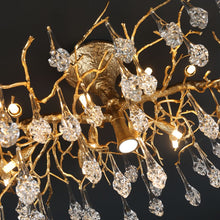 Load image into Gallery viewer, Modern Branch Ellipse Ceiling Light with Clear Crystal Flower Drop
