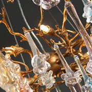 Modern Colorful Crystal Flower Drop Branch Chandelier Light
