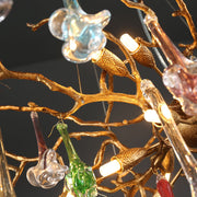 Modern Colorful Crystal Flower Drop Branch Chandelier Light