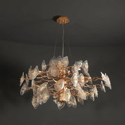 Glass Leaves Modern Branch Chandelier Light D39.3