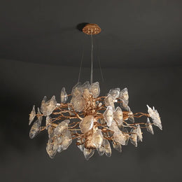 Glass Leaves Modern Branch Chandelier Light D39.3