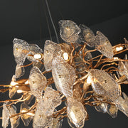 Glass Leaves Modern Branch Chandelier Light D39.3