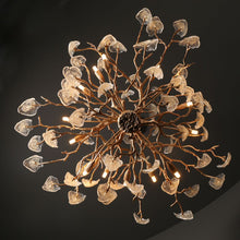 Load image into Gallery viewer, Glass Leaves Modern Branch Chandelier Light D39.3&quot;