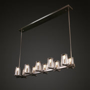 Pauillac Island Linear Chandelier Clear Glass for Kitchen
