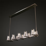 Pauillac Island Linear Chandelier Clear Glass for Kitchen