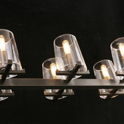 Pauillac Island Linear Chandelier Clear Glass for Kitchen