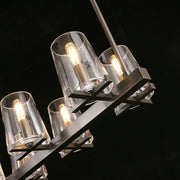Pauillac Island Linear Chandelier Clear Glass for Kitchen