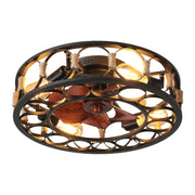 Maeve Cage Ceiling Fan Modern Black Indoor Leafless Ceiling Fan For Bedroom