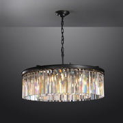 1920s Odeon Crystal Round Chandelier Black 32