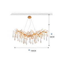 Load image into Gallery viewer, Myers Crystal Branch Chandelier Light Brass
