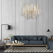 Neve Metal Lighting Living Room Branch Chandelier Glass Lamp