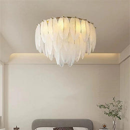Gilbert white Feather Ceiling Lamp, High-end Flush Mount Lights
