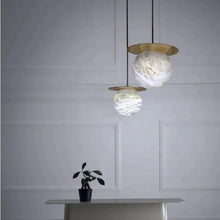 Load image into Gallery viewer, Ronnie Alabaster Pendant Lamp, Glamorous Marble Pendant
