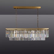 1920s Odeon 2 Tiers Crystal Linear Chandelier