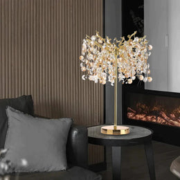 North Modern Crystal Gold Table Lamp for Living Room