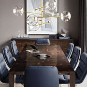 Sierra Glass Globe Modern Six-Arm Chandelier 55