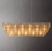 Sirene Clear/Smoke Glass Rectangular Chandelier 77