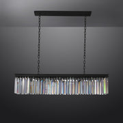 1920s Odeon Crystal Island Linear Chandelier Black 39