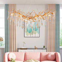 Load image into Gallery viewer, Myers Crystal Branch Chandelier Light Brass