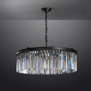 1920s Odeon Crystal Round Chandelier Black 32