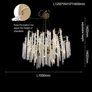 Neve Metal Lighting Living Room Branch Chandelier Glass Lamp