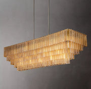 Sirene Clear/Smoke Glass Rectangular Chandelier 77