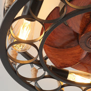 Maeve Cage Ceiling Fan Modern Black Indoor Leafless Ceiling Fan For Bedroom