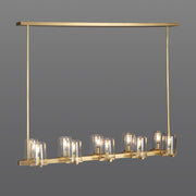 Pauillac Island Linear Chandelier Clear Glass for Kitchen