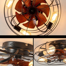 Load image into Gallery viewer, Maeve Recessed Cage Industrial Ceiling Fan For Indoor And Outdoor Porch Patio Kitchen Bedroom Farmhouse