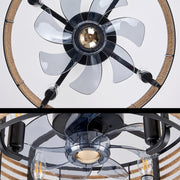 Maeve modern crystal 6-Speed Ceiling Fan Light Led Natural Wind, 30W, E12 x4 for living room