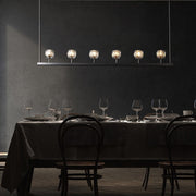 Boule De Cristal Smoke Glass Minimalist Linear Chandelier 60