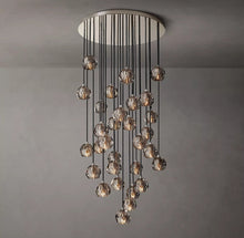 Load image into Gallery viewer, Luxury Boule De Cristal Smoke Glass Ball Round Cluster Chandelier Light 30&quot;
