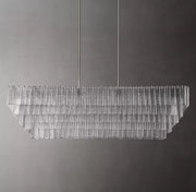 Sirene Clear/Smoke Glass Rectangular Chandelier 77