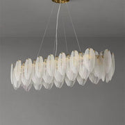 Gilbert Feather rectangular Chandelier, Luxury Chandelier Bedroom