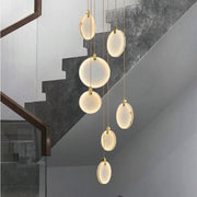 Queenie Marble Disc Round Chandelier For Loft