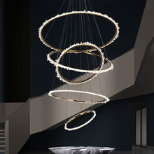 Load image into Gallery viewer, Mamie Multi Rings Rock Crystal Chandelier for Staircase