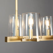Pauillac Island Linear Chandelier Clear Glass for Kitchen