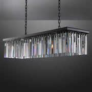 1920s Odeon Crystal Island Linear Chandelier Black 39