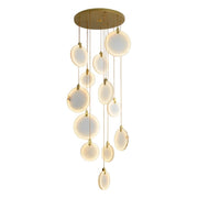 Queenie Marble Disc Round Chandelier For Loft