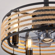 Maeve modern crystal 6-Speed Ceiling Fan Light Led Natural Wind, 30W, E12 x4 for living room