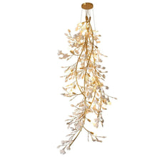 Load image into Gallery viewer, Gingko Porcelain Petal Staircase Modern Chandelier, Long Branch Chandelier
