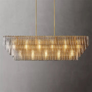 Sirene Clear/Smoke Glass Rectangular Chandelier 77