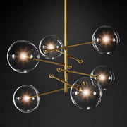 Sierra Glass Globe Modern Six-Arm Chandelier 55