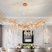 Load image into Gallery viewer, Myers Crystal Branch Chandelier Light Brass