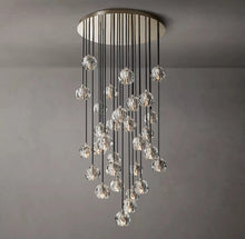 Load image into Gallery viewer, Luxury Boule De Cristal Clear Glass Ball Round Cluster Chandelier Light 30&quot;