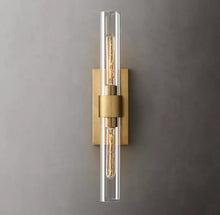 Load image into Gallery viewer, Gold Modern Wall Sconce ,Glass Shaded Ravele Linear Modern Wall Sconce
