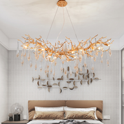 Myers Crystal Branch Chandelier Light Brass