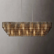 Sirene Clear/Smoke Glass Rectangular Chandelier 77