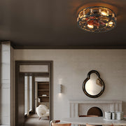 Maeve Cage Ceiling Fan Modern Black Indoor Leafless Ceiling Fan For Bedroom