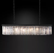 1920s Odeon Crystal Island Linear Chandelier Black 39